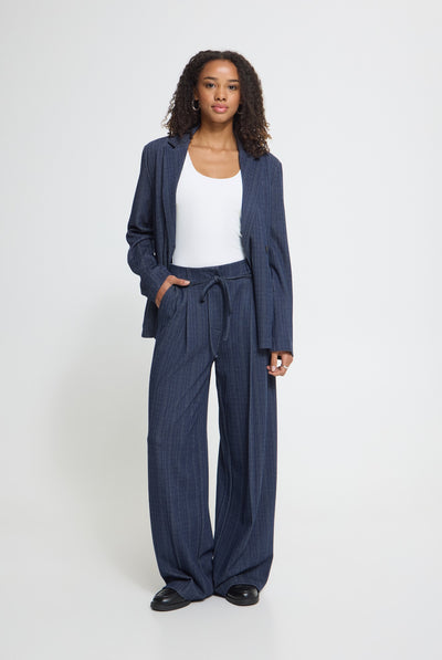 IHKATE PINELLE WIDE PA DARK BLUE JACQUARD STRIPE - 90 - 20126820 Thumbnail
