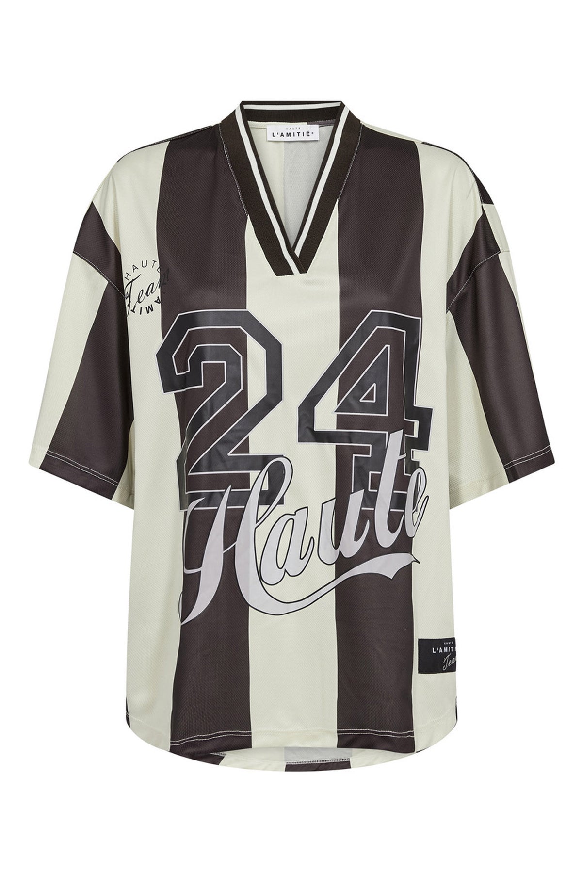 24 SS Stripe Liga Tee Mocca/ Pearl - HL10533