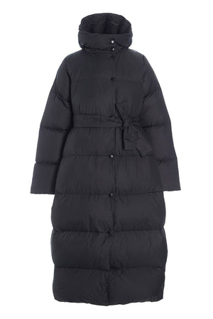 Feather down frakke med bælte - 257-2092-5436