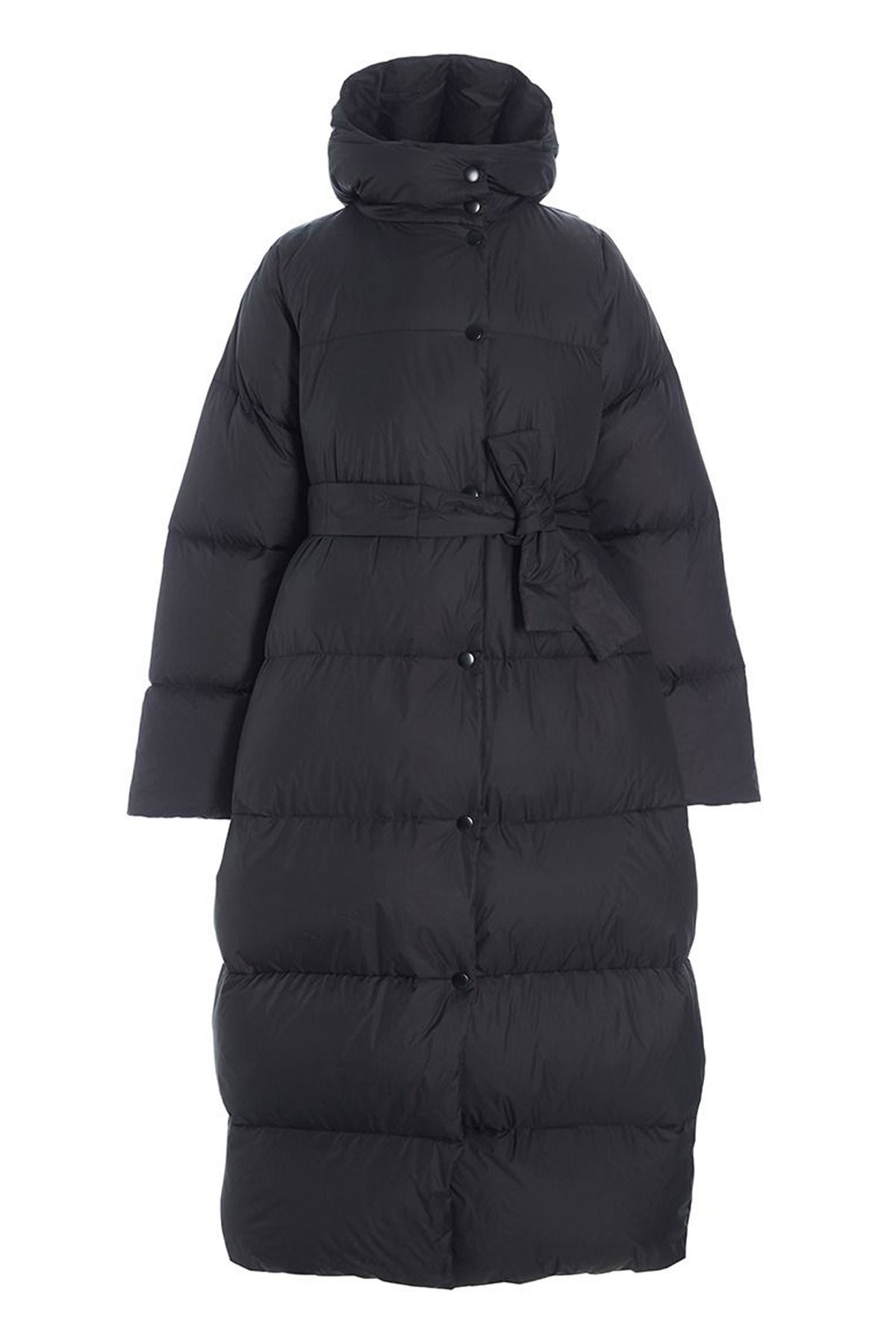 Feather down frakke med bælte - 257-2092-5436