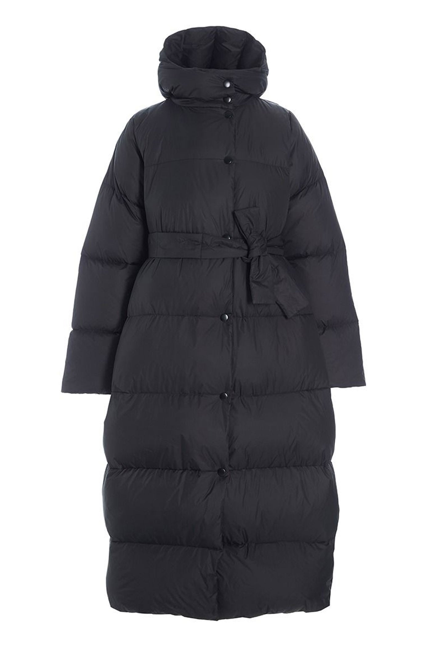 Feather down frakke med bælte - 257-2092-5436