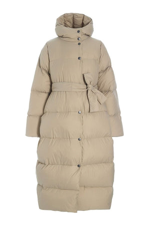 Feather down frakke med bælte STONE - 257-2092-5436