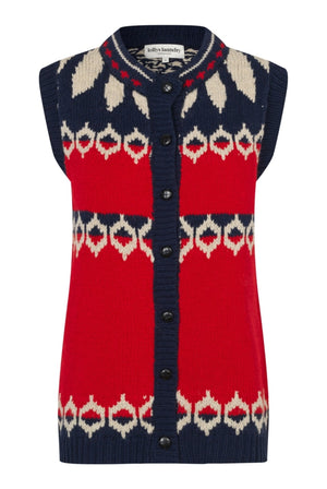 Cleoll Knit Vest Sl Red - 26407-5019