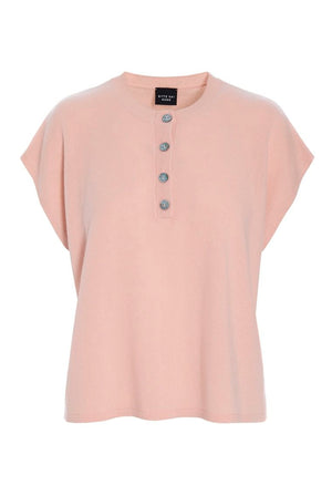 Kumo cashmere bluse med knappe DUSTY ROSE - 266-1080-5884