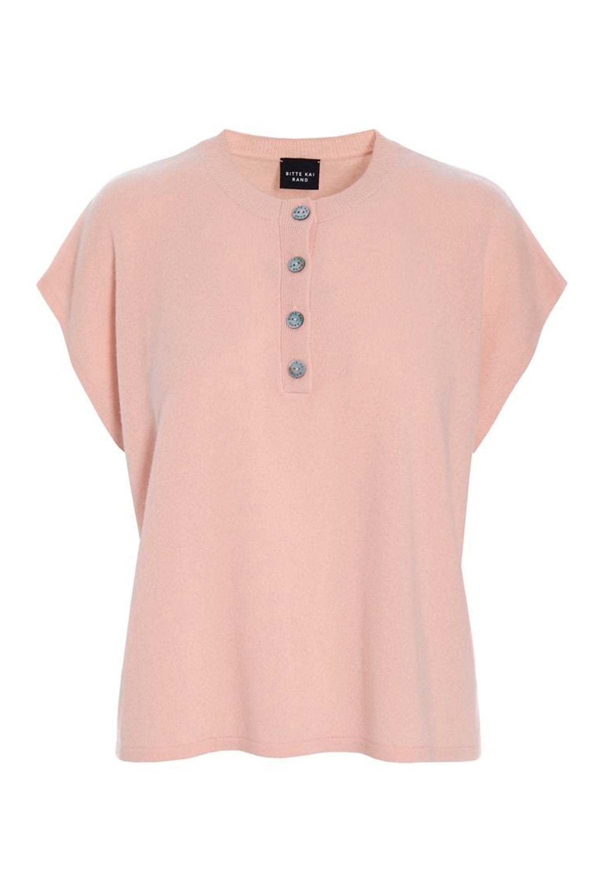 Kumo cashmere bluse med knappe DUSTY ROSE - 266-1080-5884