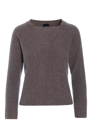 Kumo cashmere raglan bluse SHARK MELANGE - 266-1080-5885