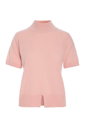Kumo cashmere kortærmet bluse DUSTY ROSE - 266-1080-5886