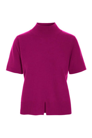 Kumo cashmere kortærmet bluse PINK PURPLE - 266-1080-5886