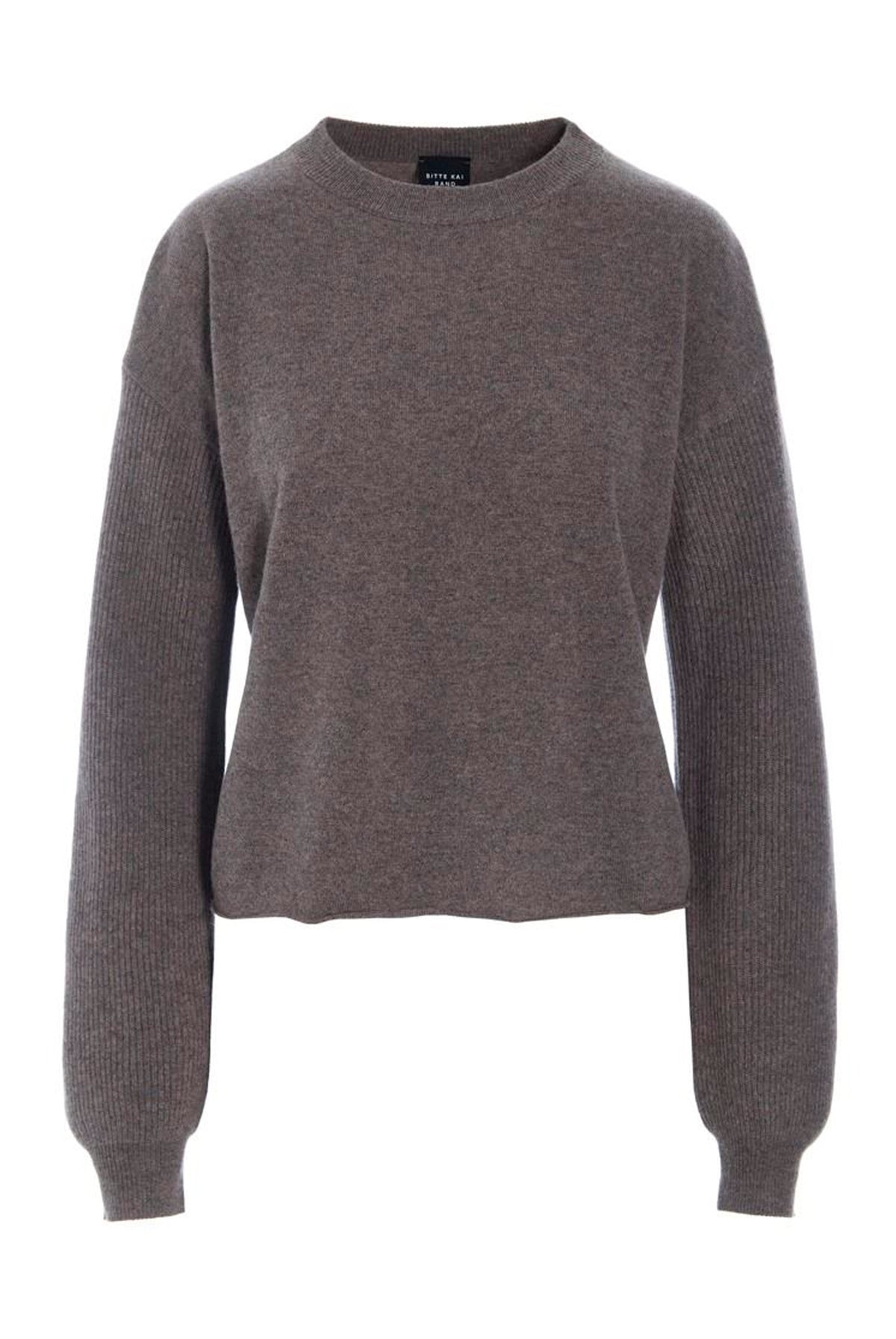 Kumo cashmere langÃ¦rmet bluse SHARK MELANGE - 266-1080-5887