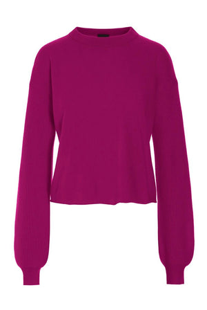 Kumo cashmere langærmet bluse PINK PURPLE - 266-1080-5887