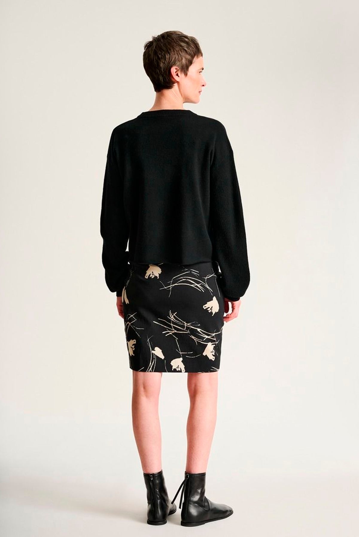 Kumo cashmere langærrmet bluse Black - 266-1080-5887