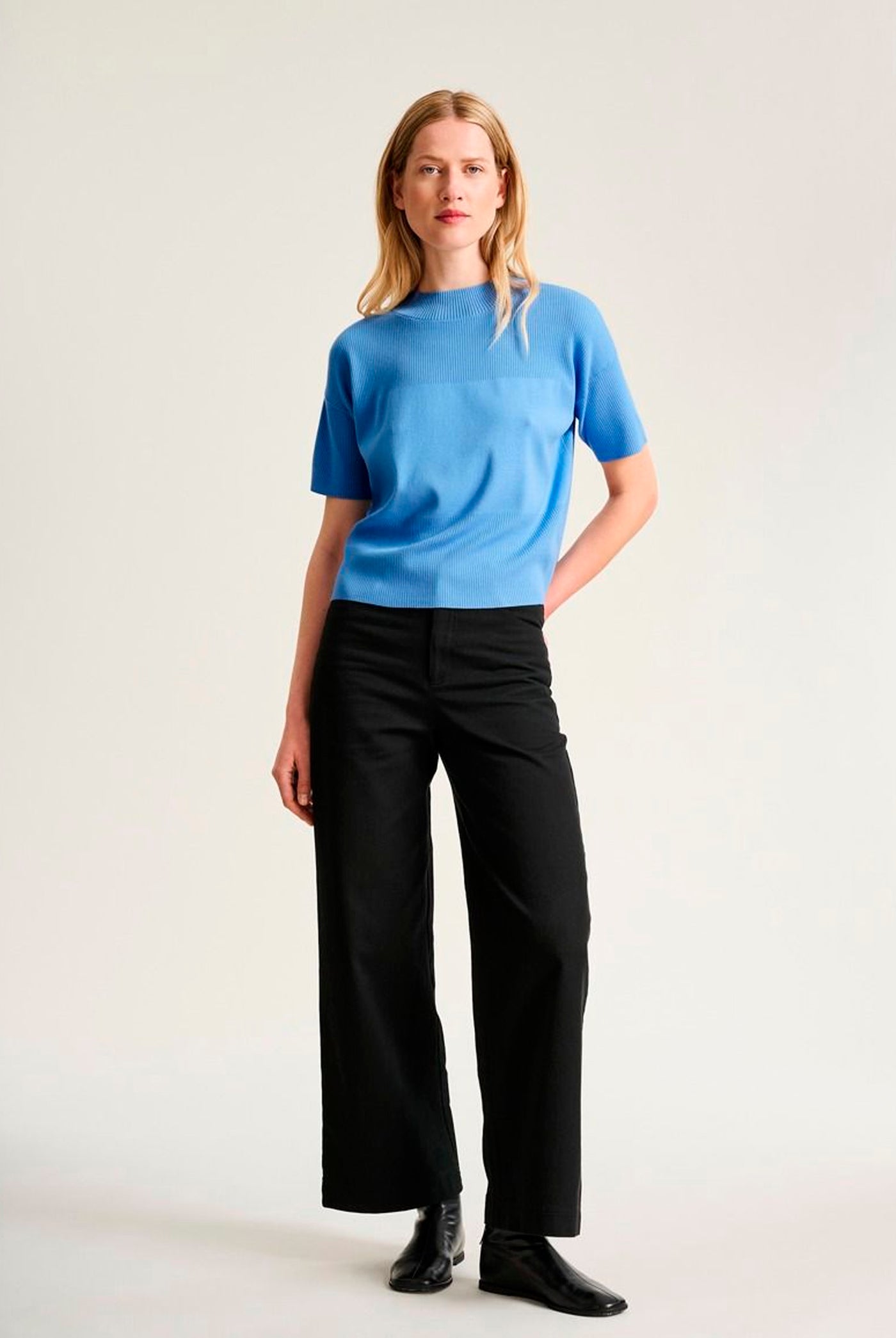 Akiko kortæ¦rmet bluse Lake Blue - 266-1086-5889