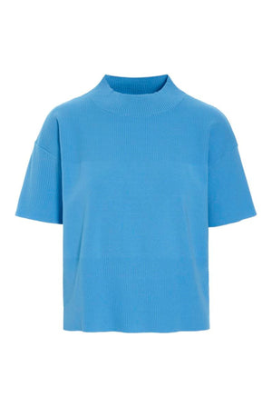 Akiko kortæ¦rmet bluse Lake Blue - 266-1086-5889
