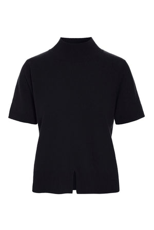 Kumo cashmere kortærmet bluse Black - 266-1080-5886
