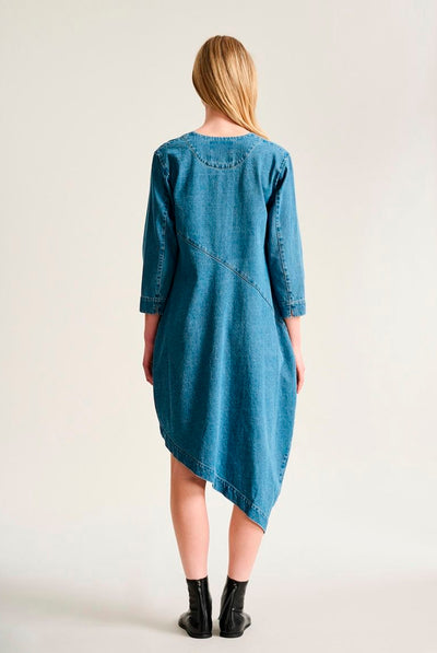 Hayato kjole med v-hals Blue Denim - 266-2483-5831 Thumbnail