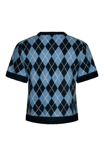 Allestar Check Knit Cardigan Navy - 165729 Thumbnail