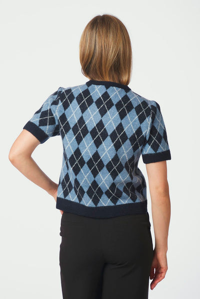 Allestar Check Knit Cardigan Navy - 165729 Thumbnail