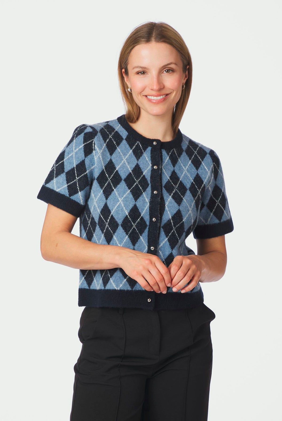 Allestar Check Knit Cardigan Navy - 165729