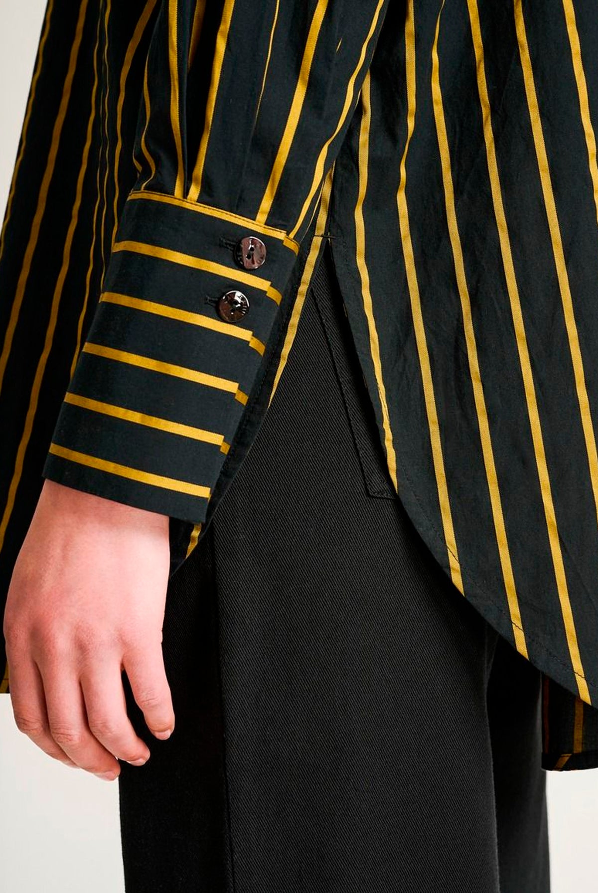 Golden stripes stor skjorte BLACK GOLDEN STRIPES - 266-2487-5329