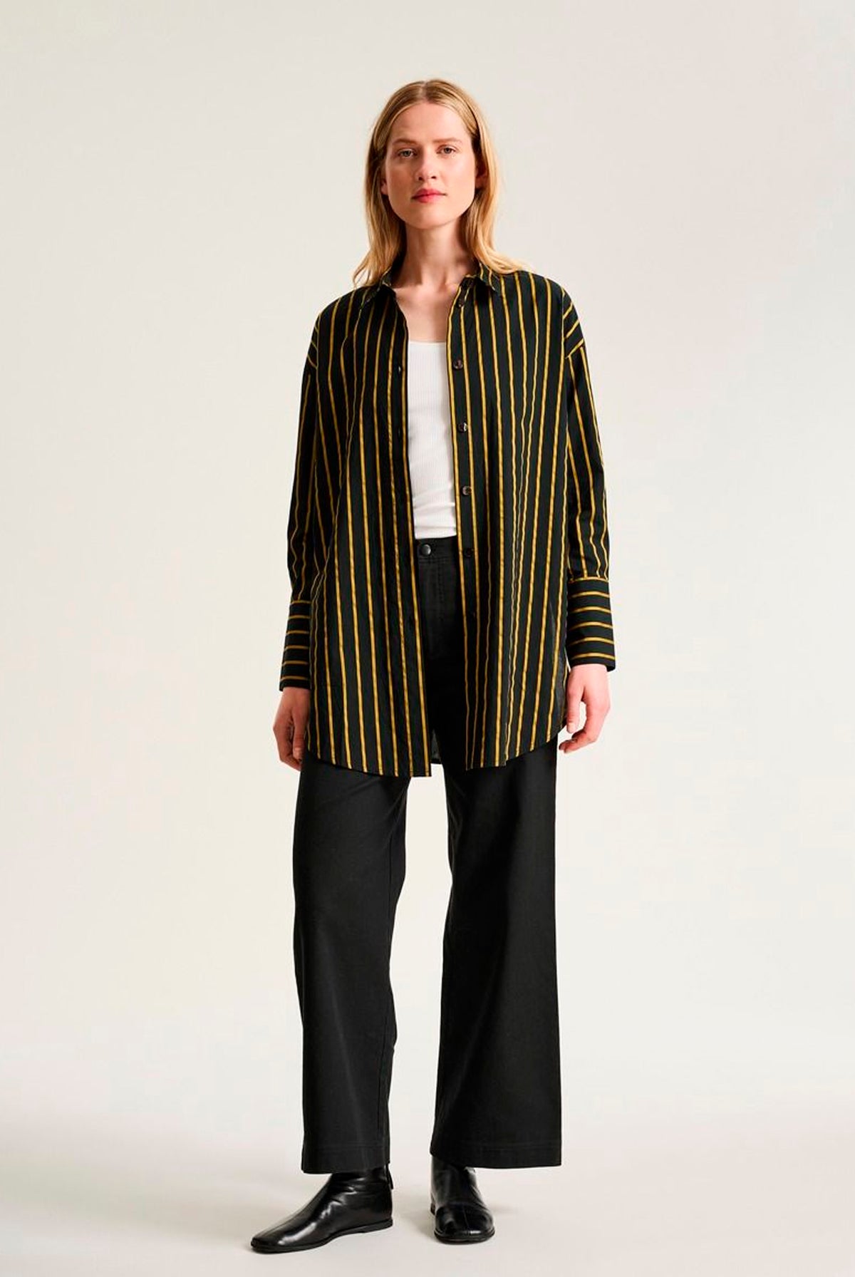 Golden stripes stor skjorte BLACK GOLDEN STRIPES - 266-2487-5329