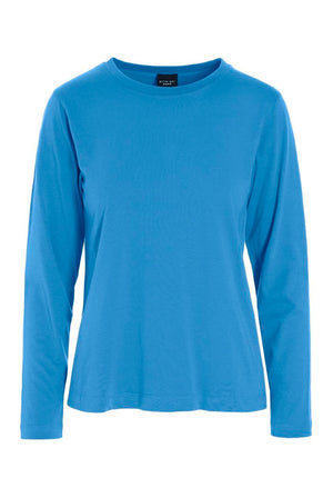 Osaka organic cotton bluse Lake Blue - 266-4075-3436