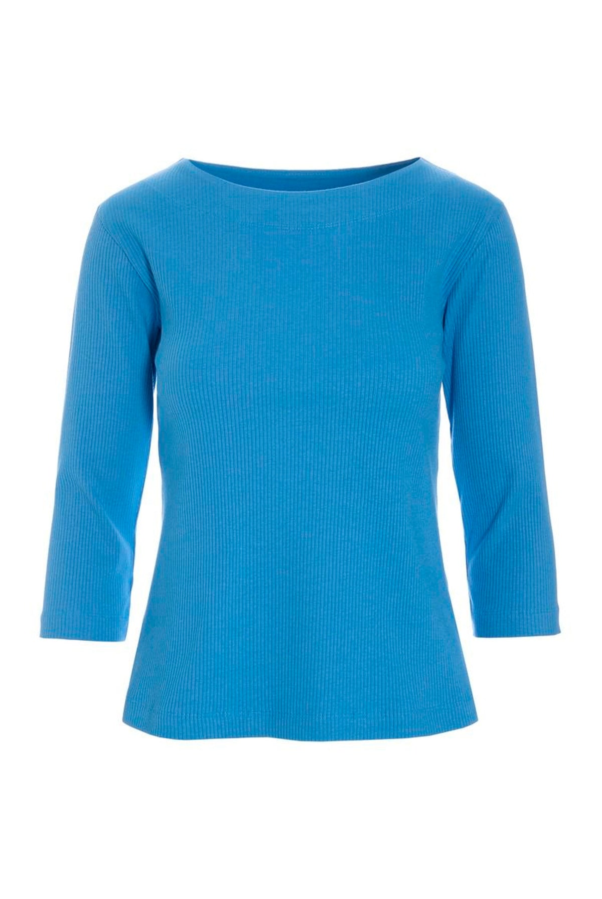 Naibu rib bluse med 3/4 Ærme Lake Blue - 266-4079-5085