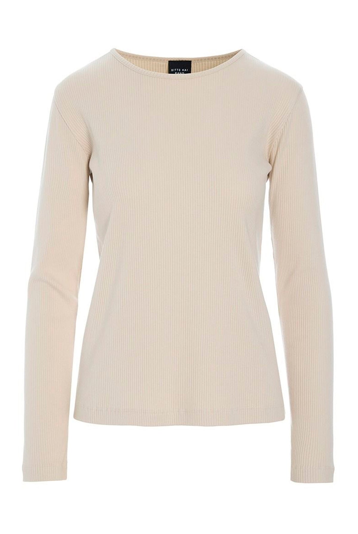 Naibu rib langÃ¦rmet bluse IVORY - 266-4079-5342