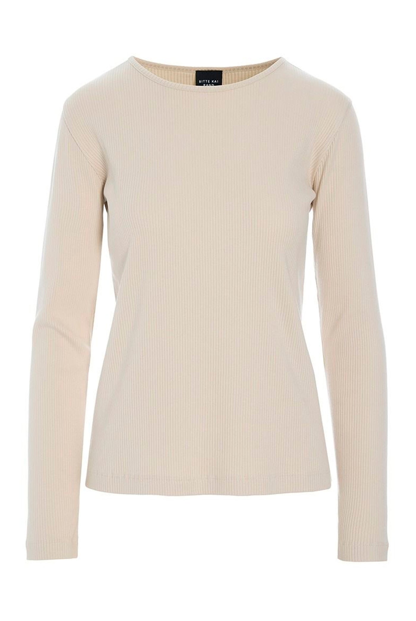 Naibu rib langÃ¦rmet bluse IVORY - 266-4079-5342