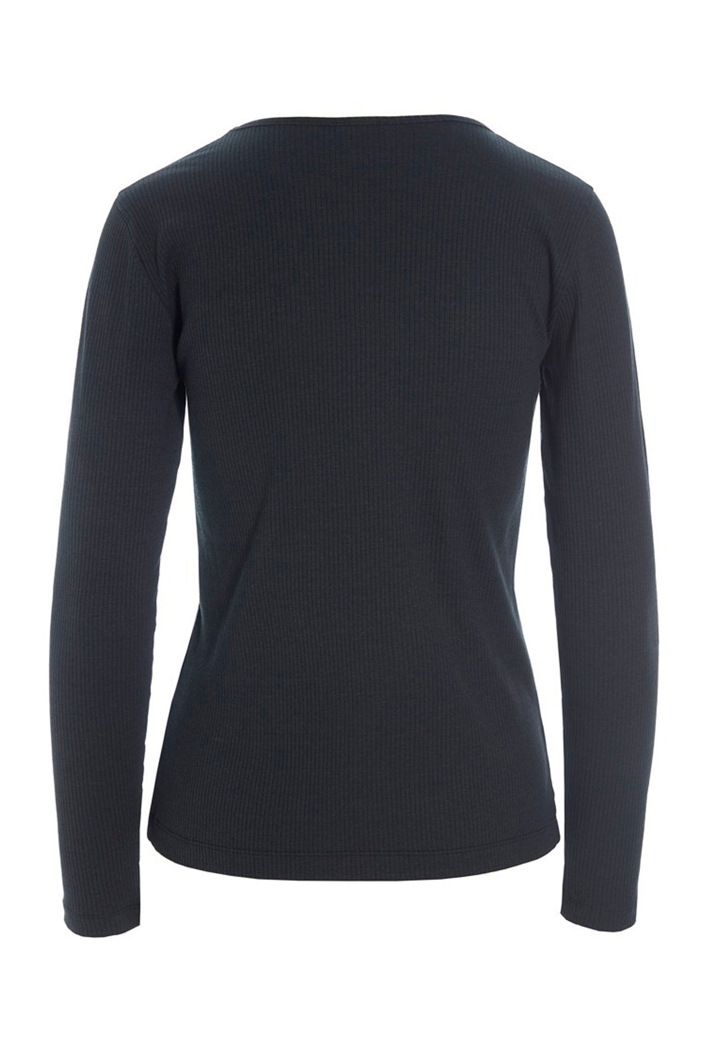 Naibu rib langÃ¦rmet bluse Black - 266-4079-5342