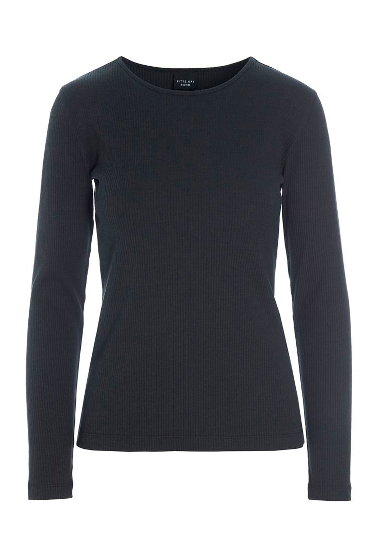 Naibu rib langÃ¦rmet bluse Black - 266-4079-5342