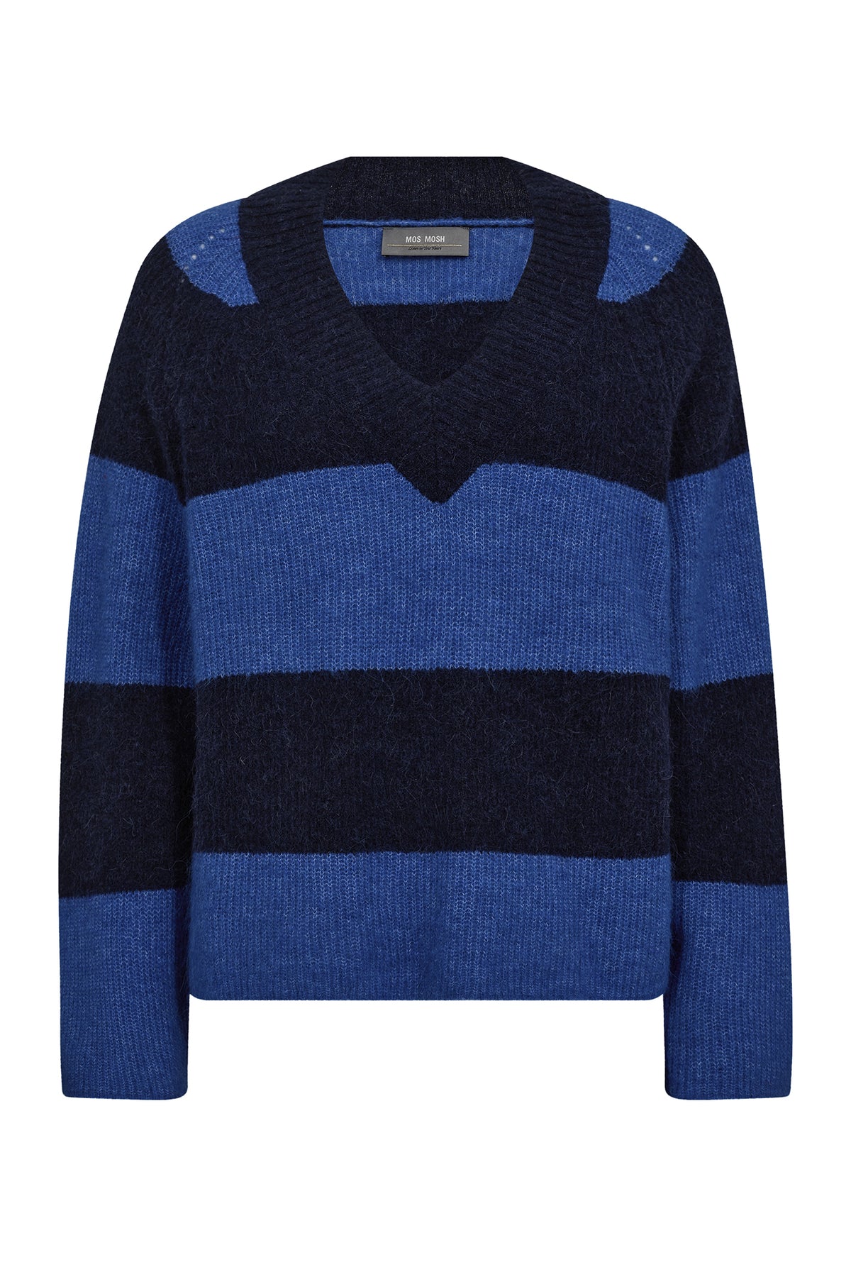 MMTaci Stripe LS V-Neck Knit Maritime Blue - 173090