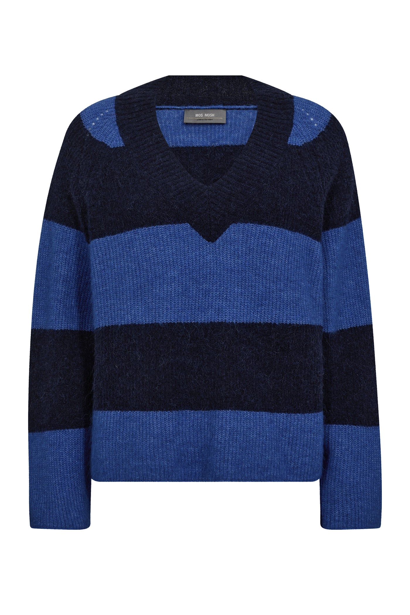 MMTaci Stripe LS V-Neck Knit Maritime Blue - 173090