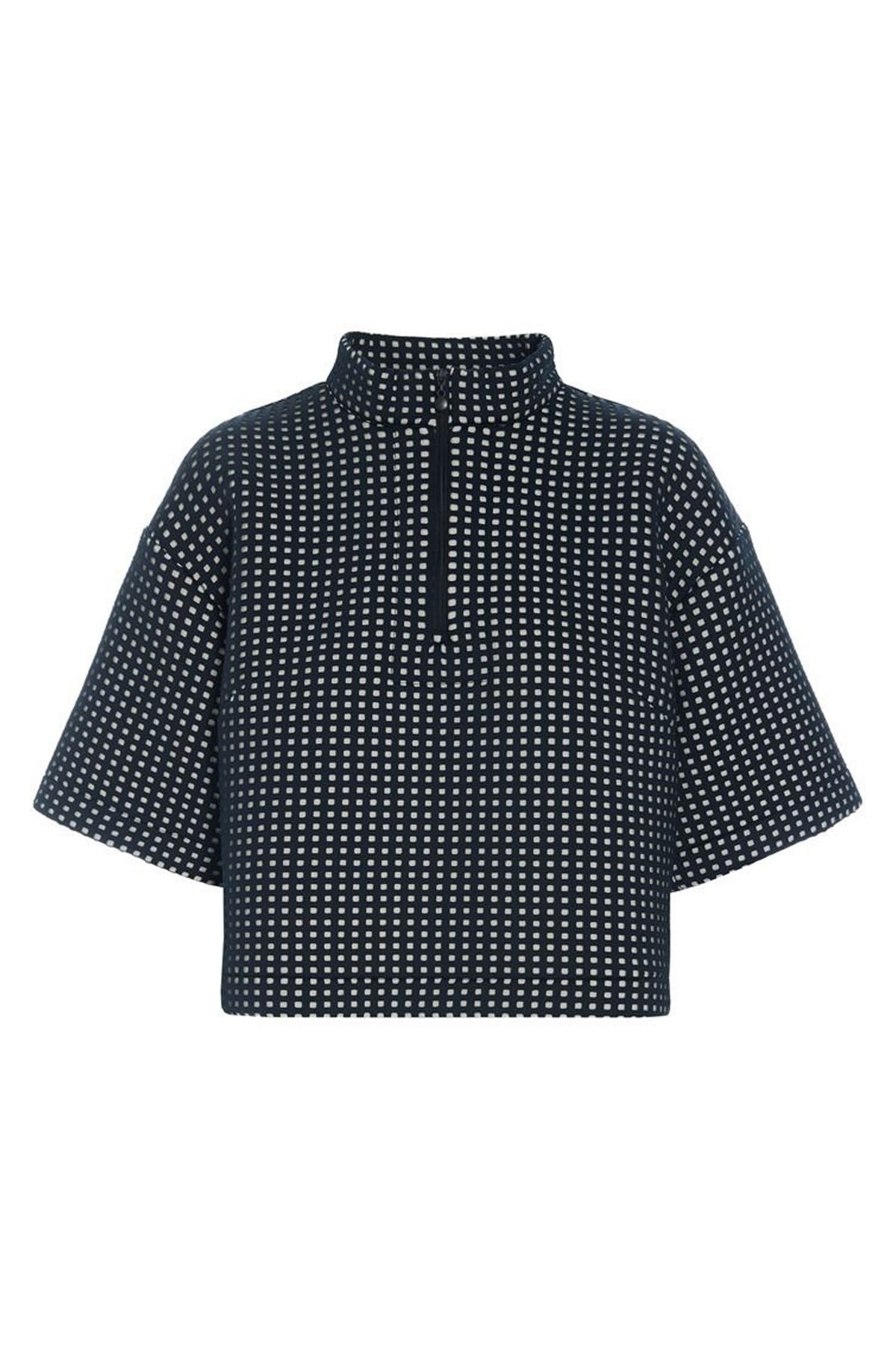 Scuba tiles anorak bluse BLACK/IVORY SCUBA TILES - 259-2458-5548