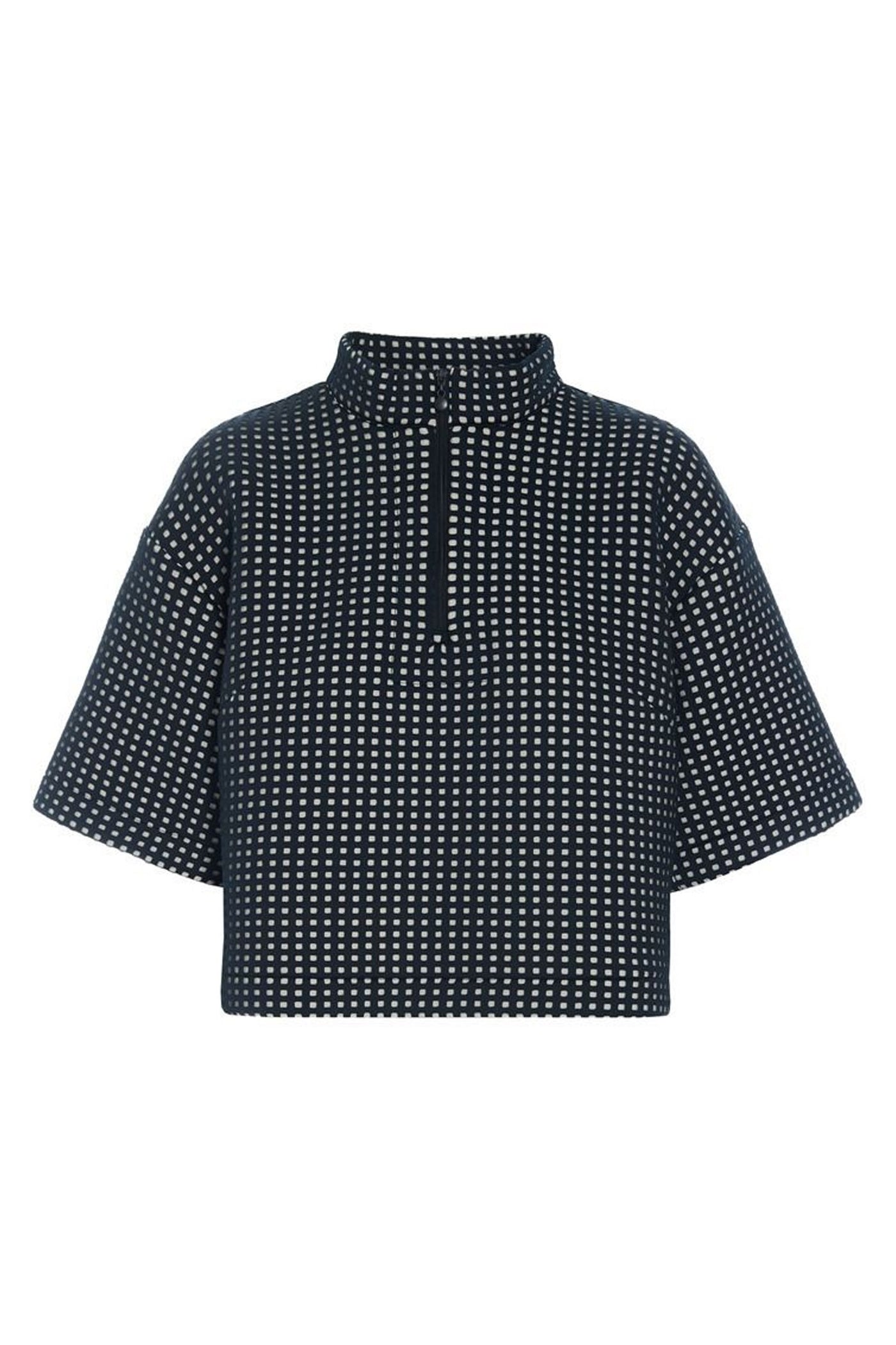 Scuba tiles anorak bluse BLACK/IVORY SCUBA TILES - 259-2458-5548