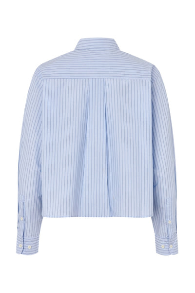 Marinall Cropped Shirt Ls Light Blue - 26416-1023 Thumbnail