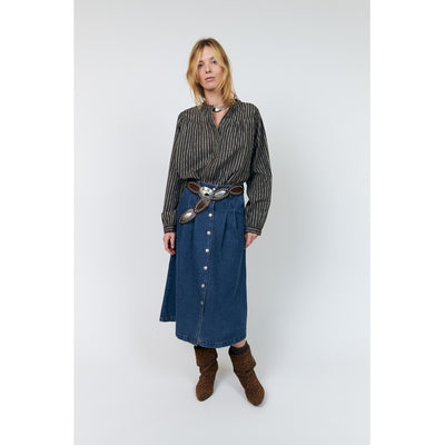 LennonLL Midi Skirt 23 Dark Blue - 26405-2002 Thumbnail
