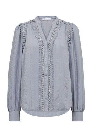 KesiCC Lace V-Shirt 23-Pale Blue - 45025