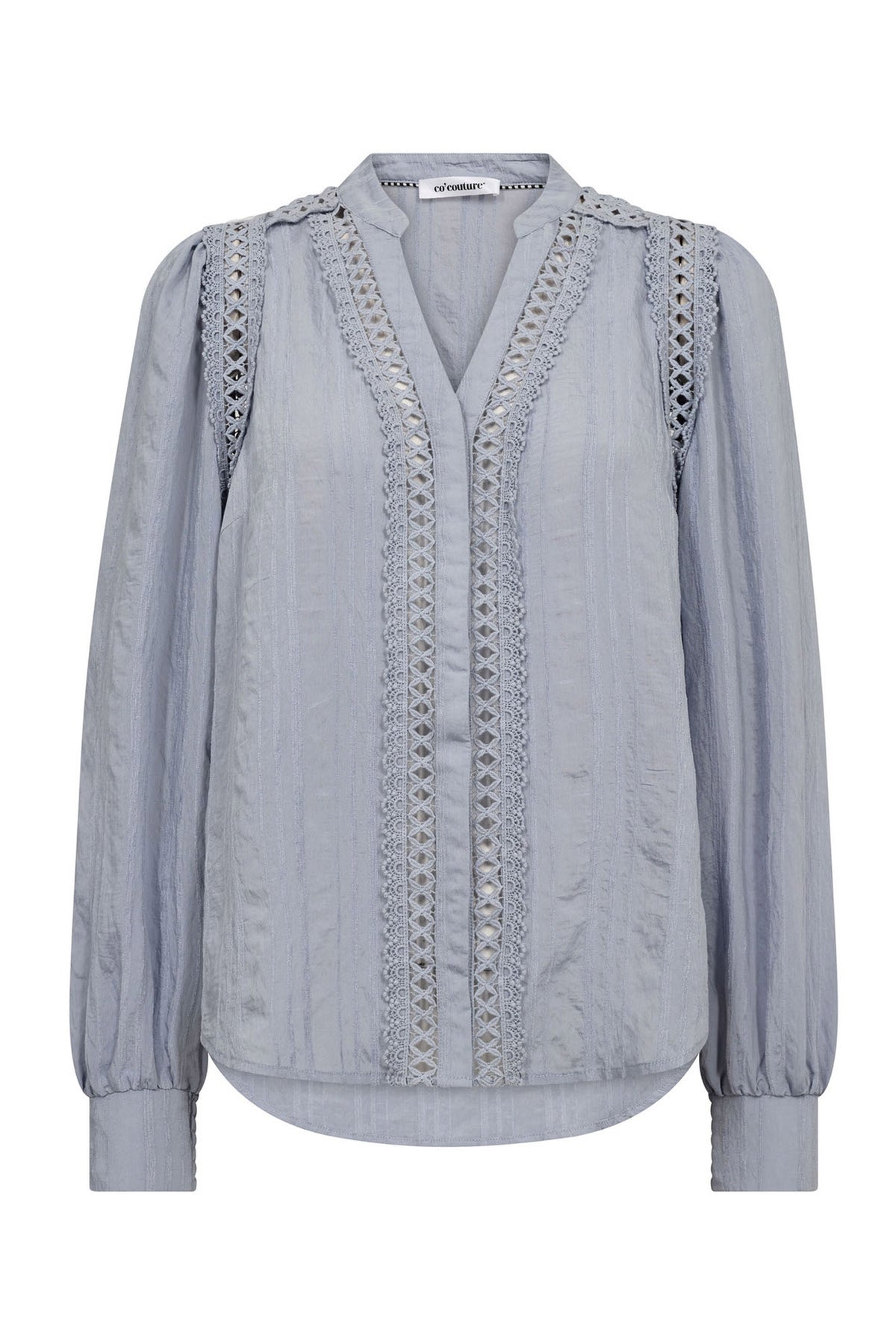 KesiCC Lace V-Shirt 23-Pale Blue - 45025