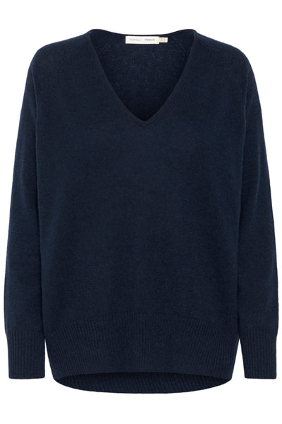 Lukka V-neck Pullover Premium Marine Blue - 30104240 Thumbnail