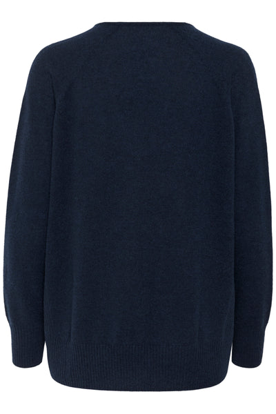 Lukka V-neck Pullover Premium Marine Blue - 30104240 Thumbnail
