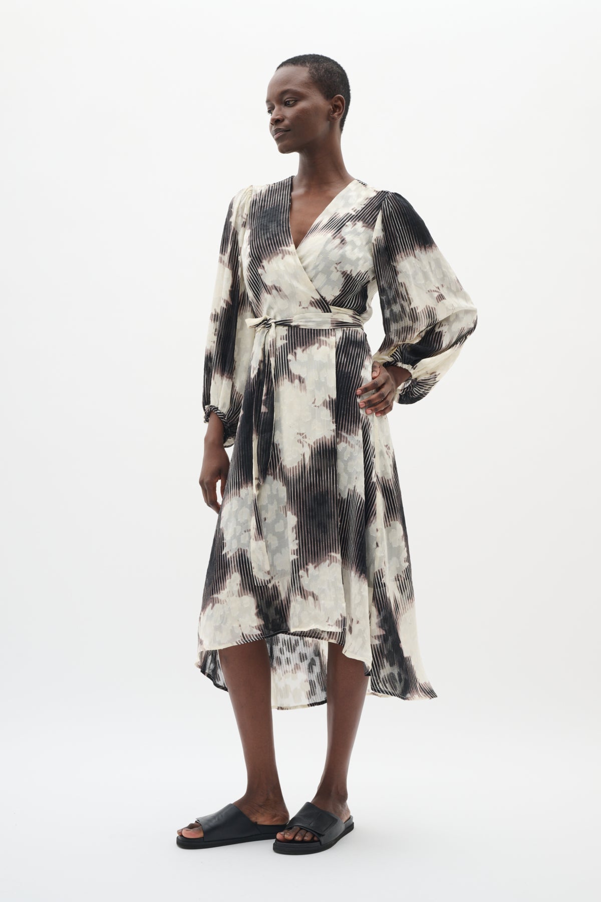 BasiraIW Wrap Dress Neutral Illuminating Florals - - 30106532