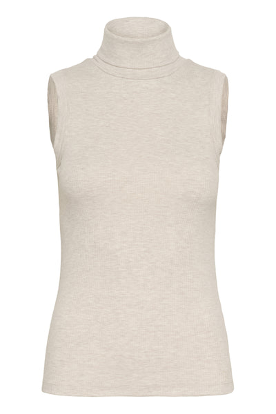 DagnaIW Melange Rollneck Top ECRU - 30107007 Thumbnail