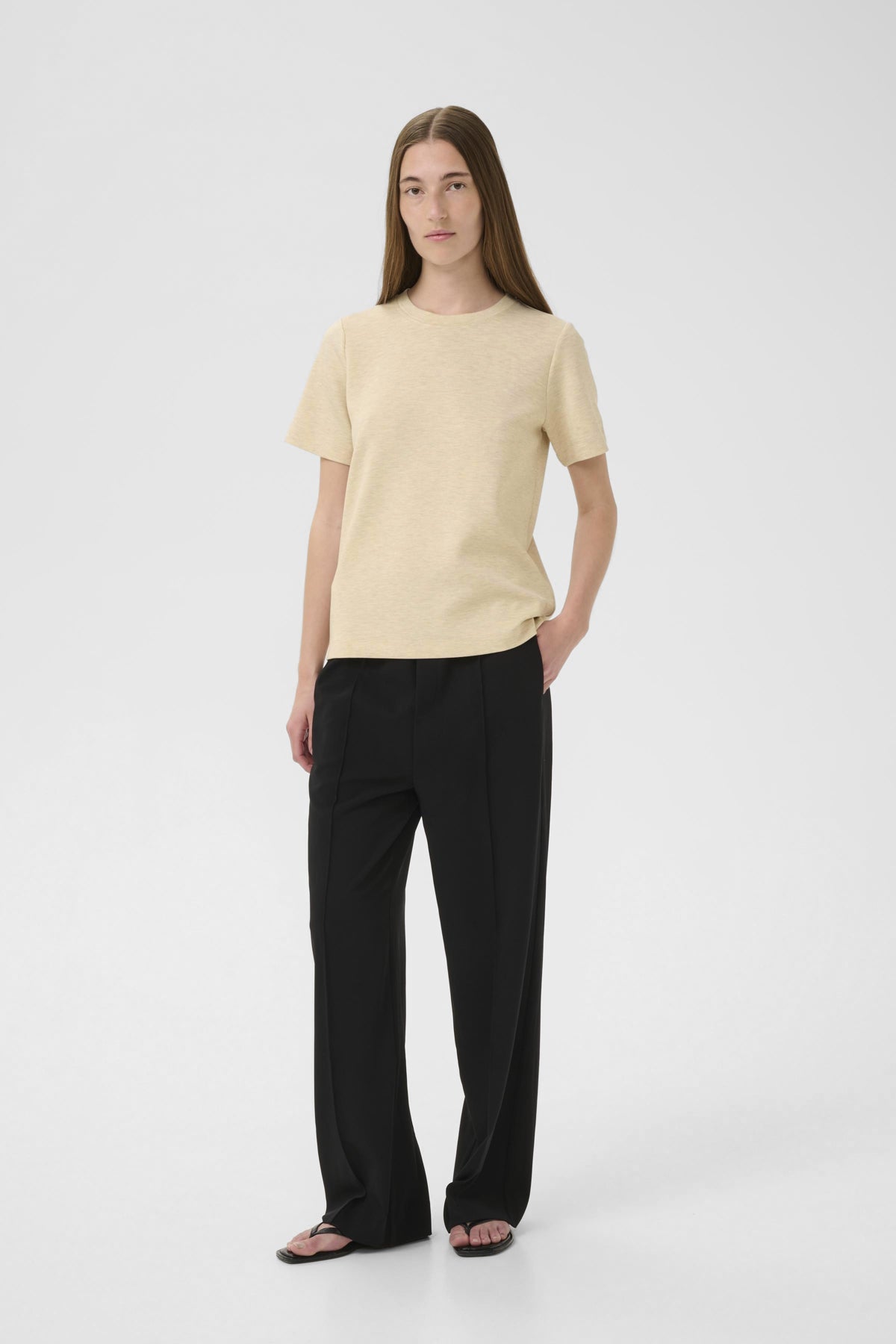 VincentIW Melange Karmen T-Shi Haze Melange - 30107053