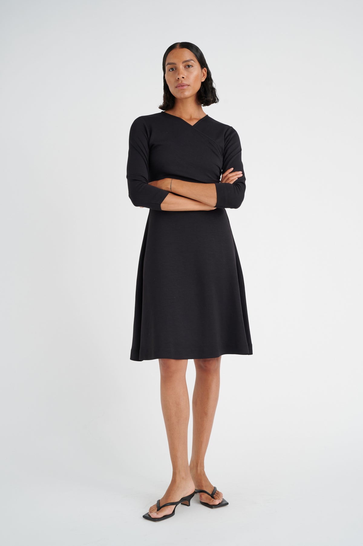 MoncentIW Wrap Dress Black - 30107481