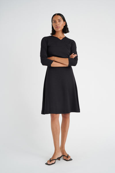 MoncentIW Wrap Dress Black - 30107481 Thumbnail