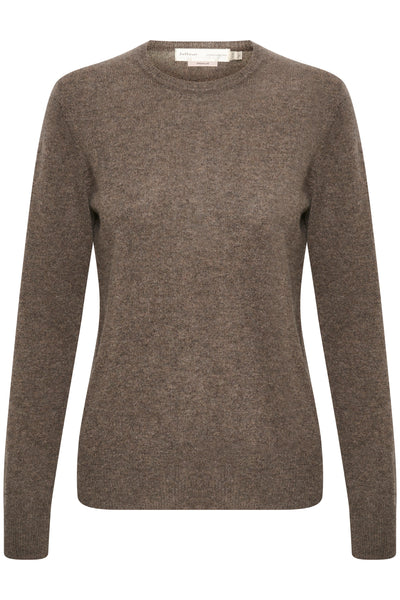 LukkaIW Crew-neck Pullover Brown Melange - 30107629 Thumbnail