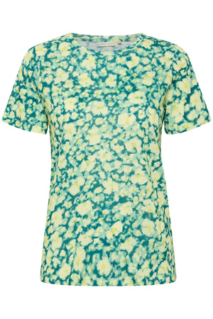 AlmaIW Print Tshirt Green Painted Flower - 30108258