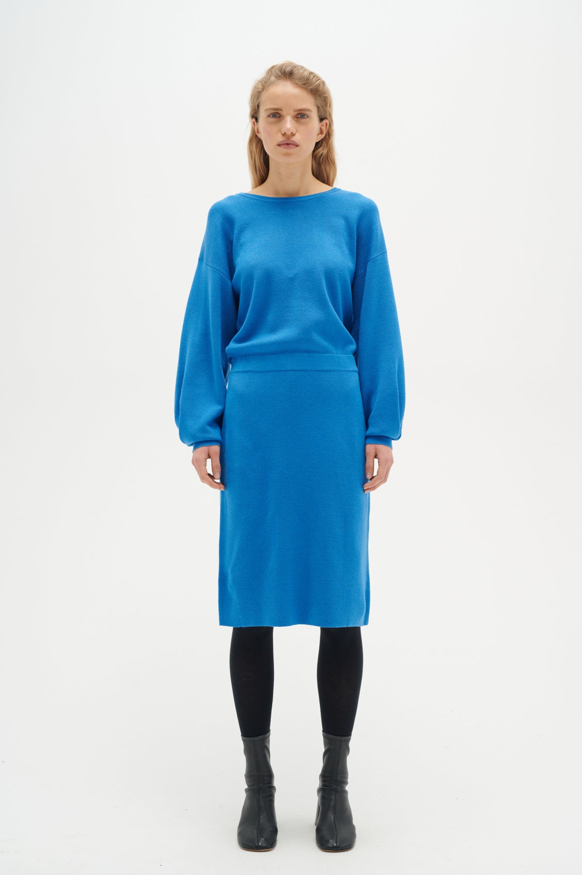 WanettaIW Ilze Oneck Dress Spring Blue - 30108891