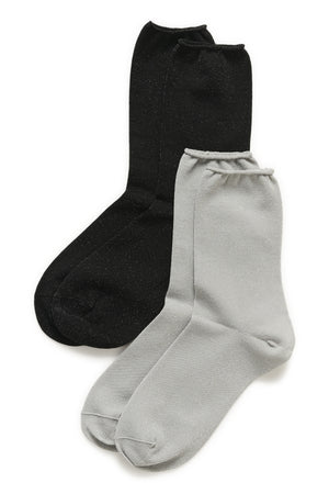 CozyIW Glitter Socks Multi Black/Silver