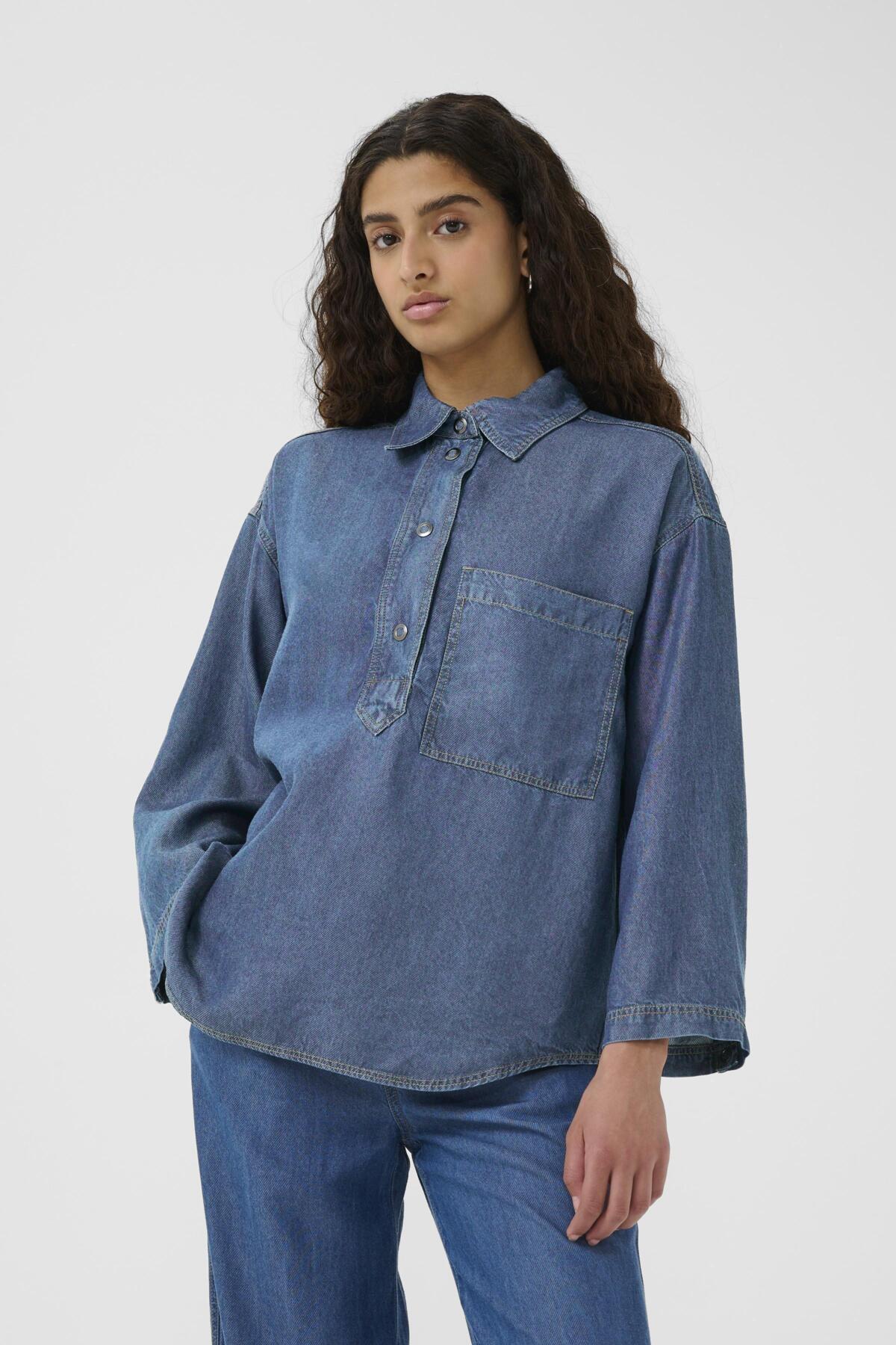 PhilipaIW Shirt Medium Blue - 301979 - 30109177